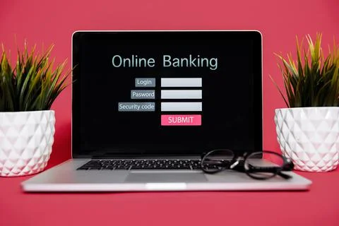 Internet online payment banking on the computer concept. Stock Photos