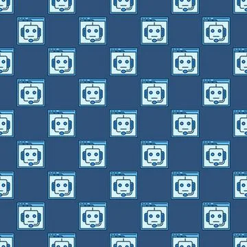 Internet or Web Chatbot vector colored seamless pattern 스톡 일러스트