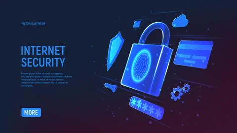 Internet or web security modern concept Stock Illustration