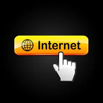 Internet orange web button Stock Illustration