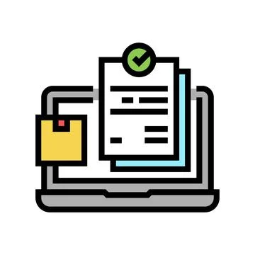 Internet order and procurement color icon vector illustration Stock Illustration