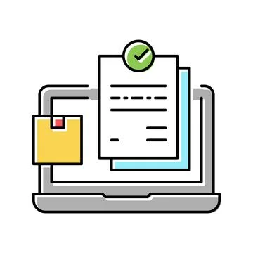 Internet order and procurement color icon vector illustration Stock Illustration
