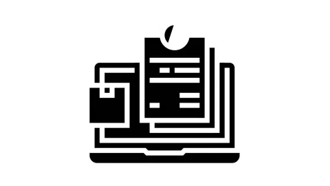 Internet order and procurement glyph icon animation Stock Footage 164221756