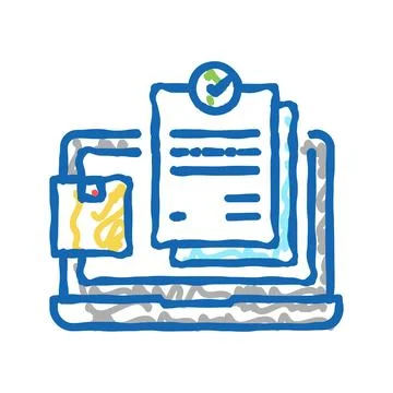 Internet order and procurement icon doodle illustration Stock Illustration