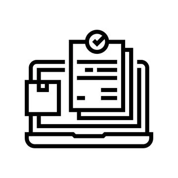 Internet order and procurement line icon vector illustration Stock Illustration