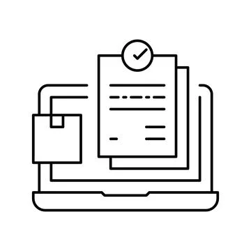 Internet order and procurement line icon vector illustration Stock Illustration