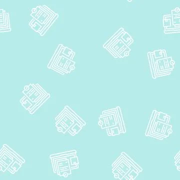 Internet order and procurement line seamless pattern Stock Illustration