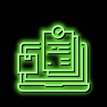 Internet order and procurement neon glow icon illustration Stock Illustration