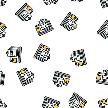 Internet order and procurement vector seamless pattern Stock Illustration