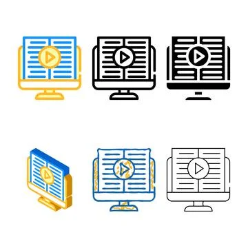Internet pack audio book color icon vector Stock Illustration