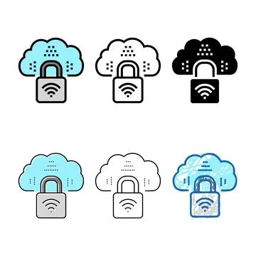 Internet padlock color icon vector multipack イラスト素材