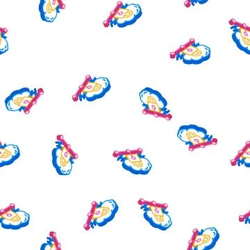 Internet padlock isometric icon seamless pattern Stock Illustration