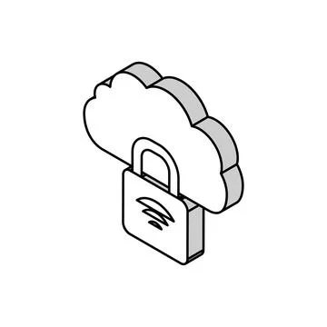 Internet padlock isometric icon vector illustration Stock Illustration
