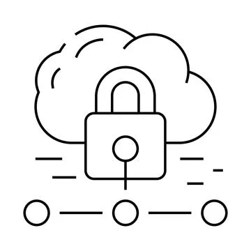 Internet padlock line icon vector illustration Stock Illustration