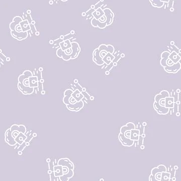 Internet padlock line vector seamless pattern Illustration
