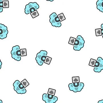 Internet padlock vector seamless pattern Stock Illustration