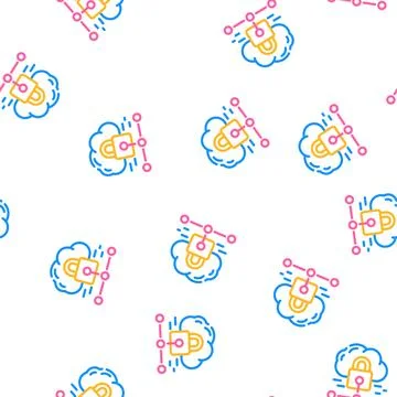 Internet padlock vector seamless pattern Illustrazione stock