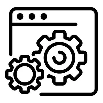 Internet page setting icon, outline style Illustrazione stock