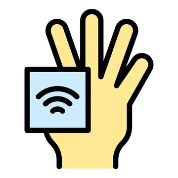 Internet palm recognition icon vector flat Stock Illustration