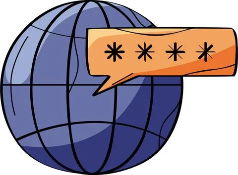 Internet password secure wifi access Stock Illustration