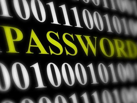 Internet password security concept - binary code with text Stock Illustration
