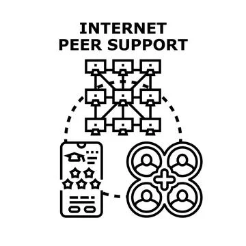 Internet peer support network providing online education and help Stock Illustration