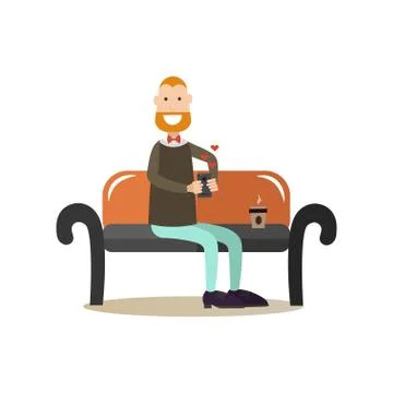 Internet people flat vector illustration Stock Illustration