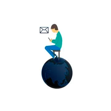 Internet person Stock Illustration