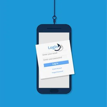 Internet Phishing, Account Hacking Attempt During Online Payment - Hacker Act Stock Illustration