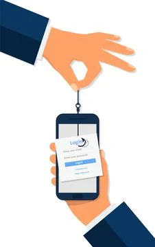 Internet Phishing, Account Hacking Attempt During Online Payment - Hacker Act Illustrazione stock