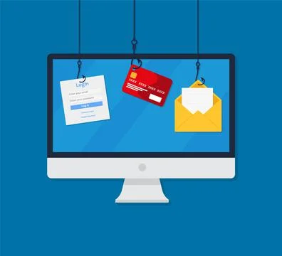 Internet Phishing, Account Hacking Attempt During Online Payment - Hacker Act イラスト素材