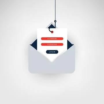 Internet Phishing, Account Hacking Attempt by Malicious Email - Hacker Acti.. Stock Illustration