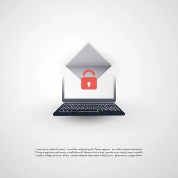 Internet Phishing, Account Hacking Attempt by Malicious Email - Hacker Acti.. Stock Illustration
