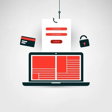 Internet Phishing, Account Hacking Attempt - Hacker Activity, Data Theft, H.. 스톡 일러스트