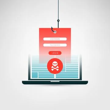 Internet Phishing, Account Hacking Attempt - Hacker Activity, Data Theft, H.. Illustrazione stock