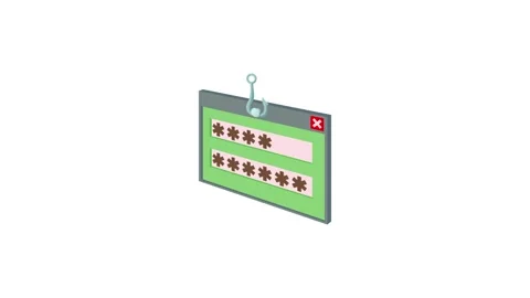 Internet phishing, hacking login and password icon animation Stock Footage 168937077