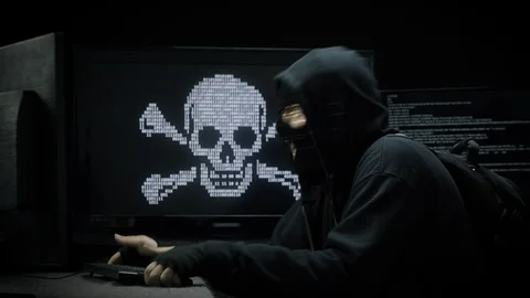 Internet Piracy Hacker Failing to Hack Computer System Stock Footage 115835095