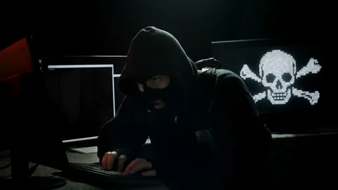 Internet Piracy Hacker Stealing Data Stock Footage 115835228