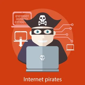 Internet Pirates Concept Illustrazione stock