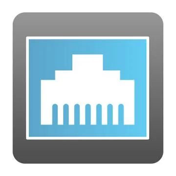 Internet plug connector flat icon. Network port color icons in trendy flat style Stock Illustration
