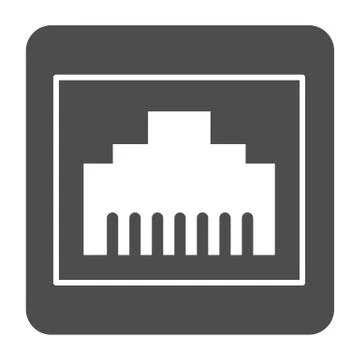 Internet plug connector solid icon. Network port vector illustration isolated on Stock Illustration