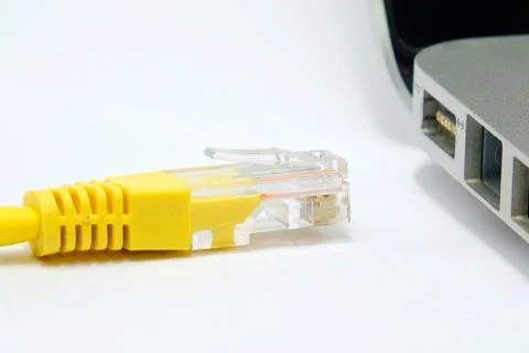Internet plug near socket Foto stock