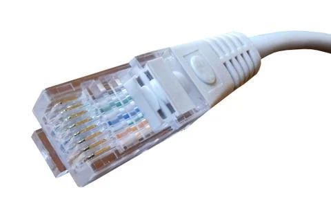 Internet Plug RJ45 (Connector and Cable) Isolated Foto stock