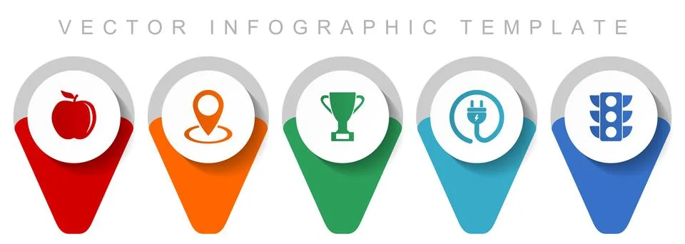 Internet pointer collection, miscellaneous icons such as apple, colorful, cup Illustrazione stock