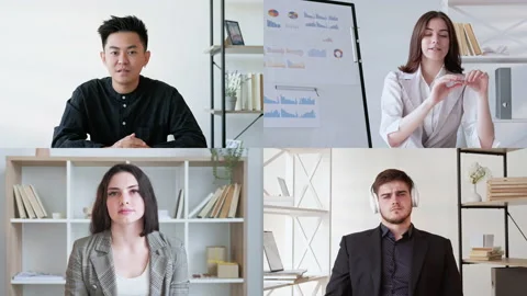 Internet presentation business webinar colleagues Stock Footage 234600208