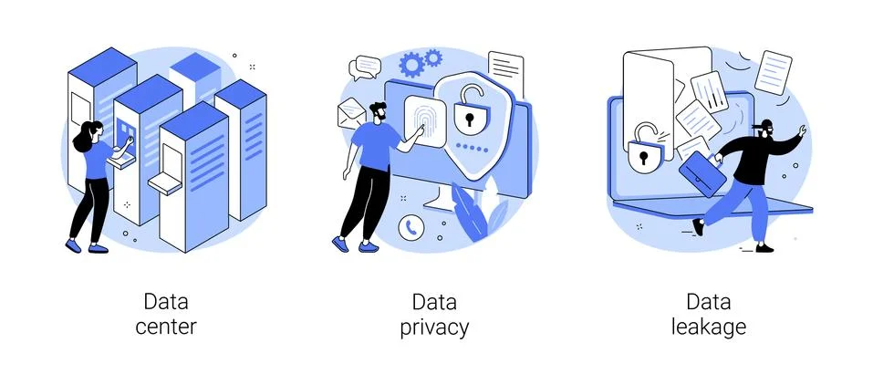 Internet privacy abstract concept vector illustrations. Stock Illustration