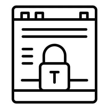 Internet privacy icon outline vector. Data information Illustrazione stock