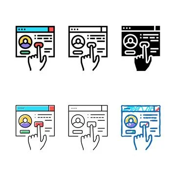 Internet profile or blog edition subscription color icon vector Stock Illustration