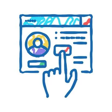 Internet profile or blog subscription icon doodle illustration Stock Illustration