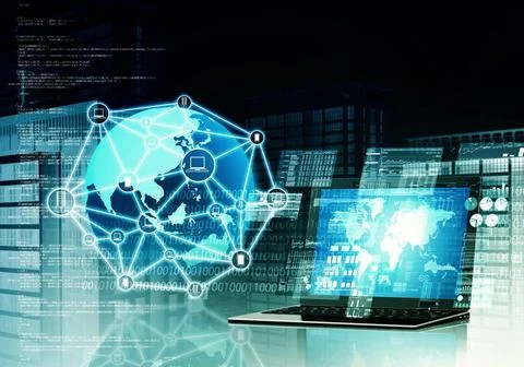  Internet Programming Concept Internet Programming Technology Concept with... Foto stock